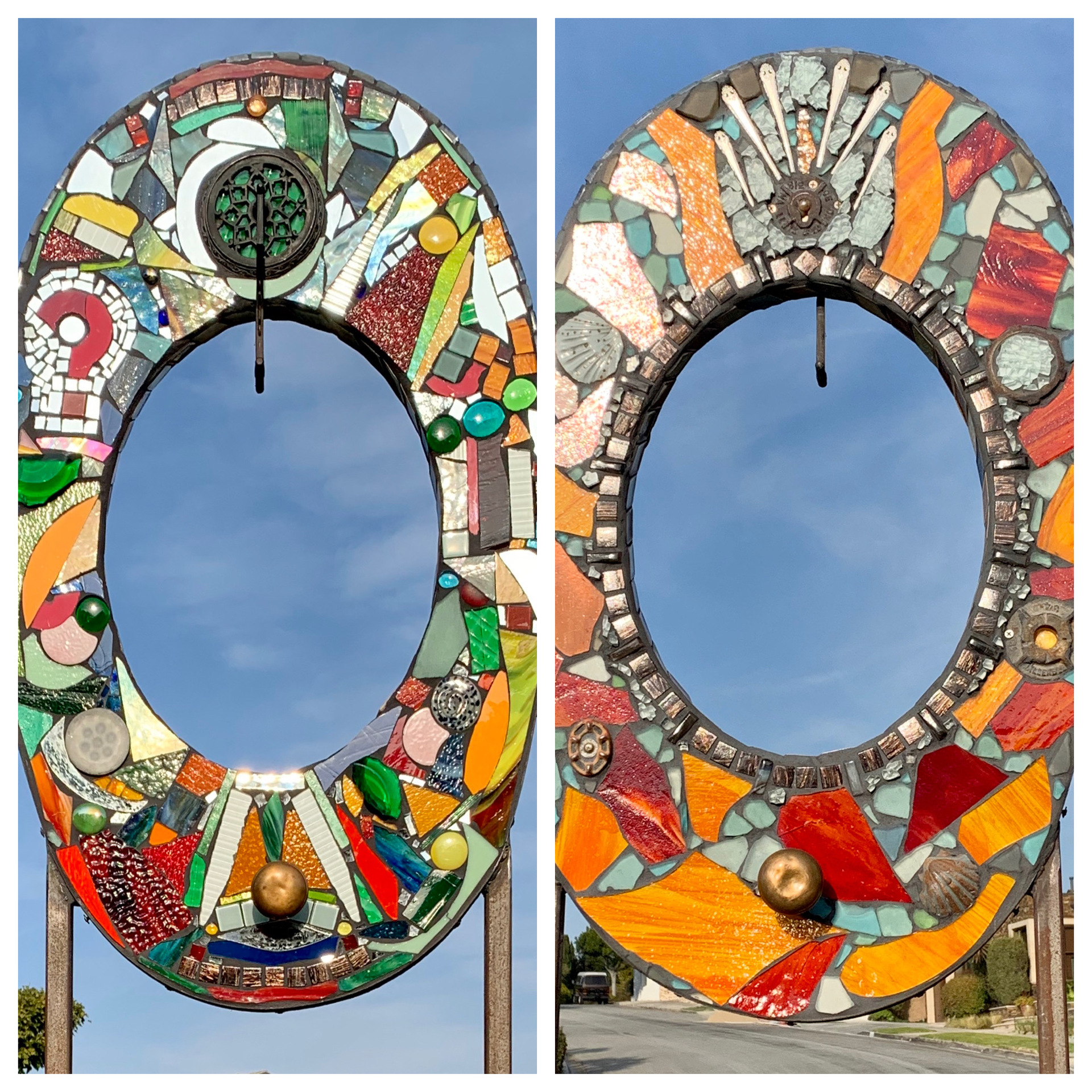 Andra Broekelschen Sculpture of Steel, Wood, Glass, Tile, Cla, Pottery and Found Objects